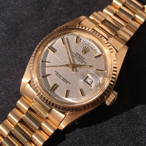 18k yellow gold rolex|vintage Rolex 18k gold day.